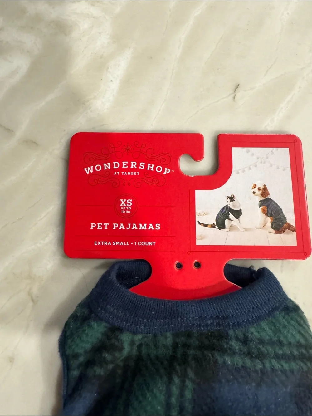 Wondershop Navy and Green Plaid Pet Sweater for Dogs & Cats